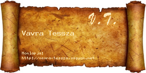 Vavra Tessza névjegykártya